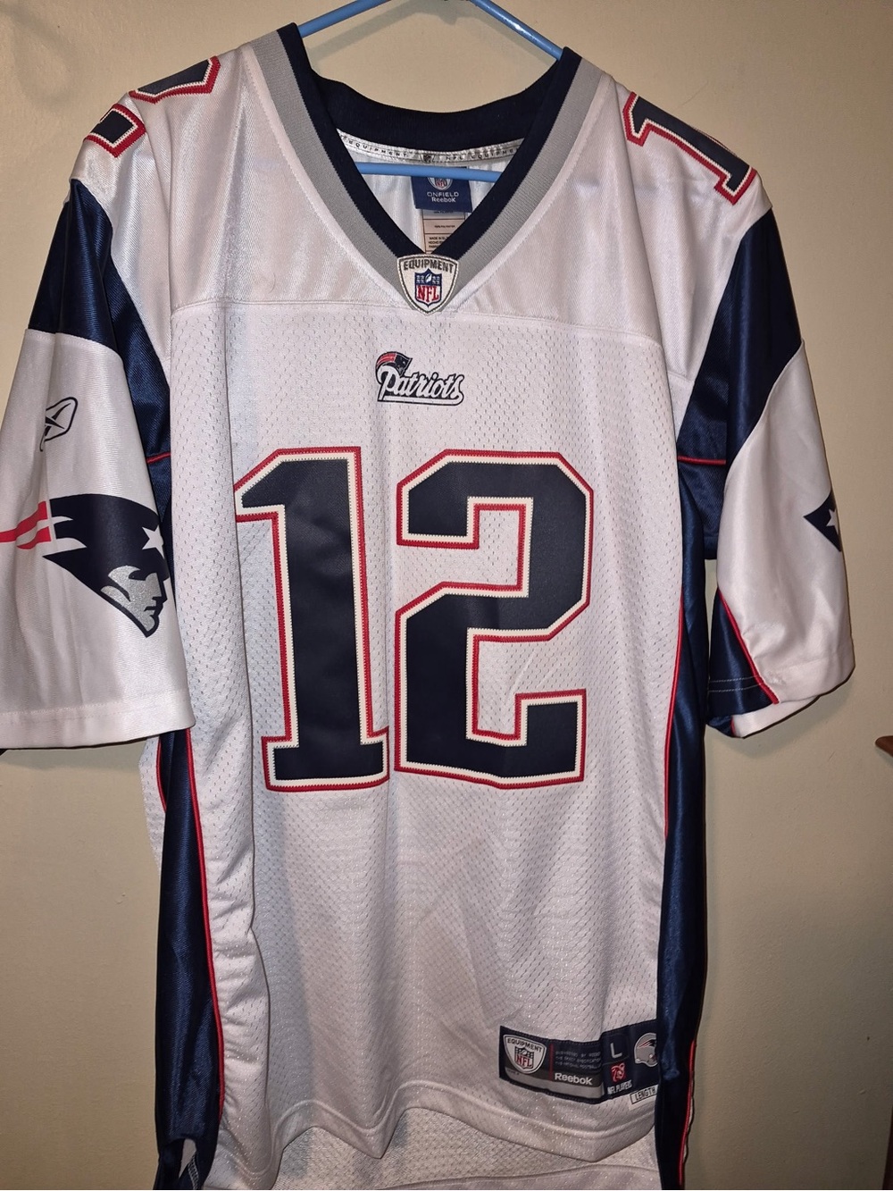 Reebok White Navy Red NFL Onfield Football Jersey